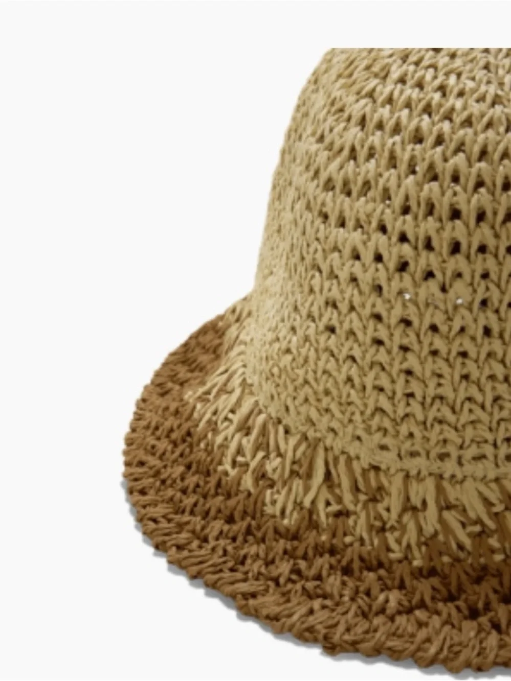 Eugenia Kim Two-Tone Woven Bucket Hat in Natural and Tan